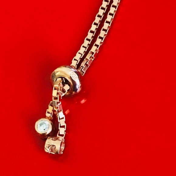 925 Silver Rose-tone CZ Adjustable Women Bracelet - Picture 3 of 3